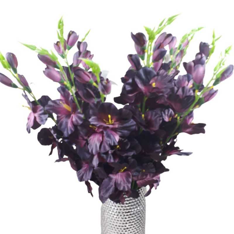 Gladiole sztuczne mieczyki kwiaty do wazonu kolor fioletowy 75cm Gladiole sztuczne mieczyki kwiaty do wazonu kolor fioletowy 75cm