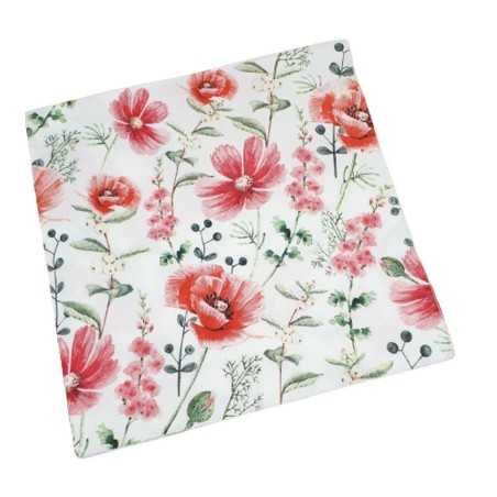 Papierowa serwetka do decoupage kwiaty maki onętek kosmos malwa