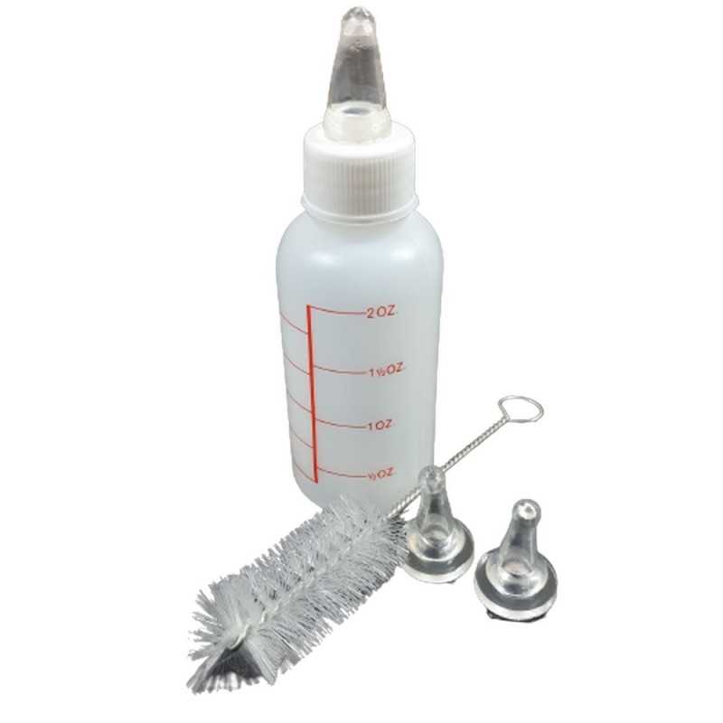 Zestaw do karmienia szczeniąt i kociąt, butelka 50ml, smoczki i szczotka
