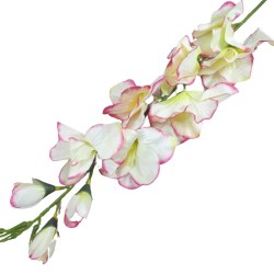 Sztuczny kwiat żółto-różowy mieczyk gałązka 75cm / sztuczne mieczyki