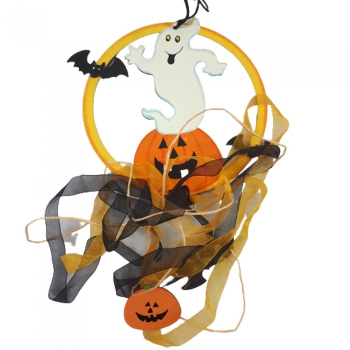 Zawieszka dekoracyjna na Halloween duszek Kacperek dynie h 70cm