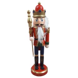 Dekoracja świąteczna figurka dziadek do orzechów drewniany niebieski