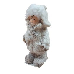 Ceramiczna figurka świąteczna / figurka dziecko chłopiec z gwiazdą