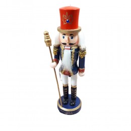 Dekoracja świąteczna figurka dziadek do orzechów drewniany niebieski