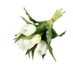 Białe tulipany silikonowe jak żywe / najtańsze tulipany silikonowe