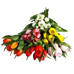 Białe tulipany silikonowe jak żywe / najtańsze tulipany silikonowe
