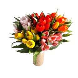 Białe tulipany silikonowe jak żywe / najtańsze tulipany silikonowe
