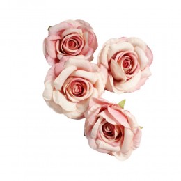 Sztuczna róża główka wyrobowa pudrowy róż śr. 11 cm / róże sztuczne