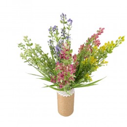 Bukiet sztucznych kwiatów polnych jak żywy / sztuczna komosa