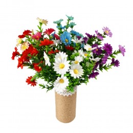 Marcinki astry sztuczne kwiaty w bukiecie do wazonu na cmentarz
