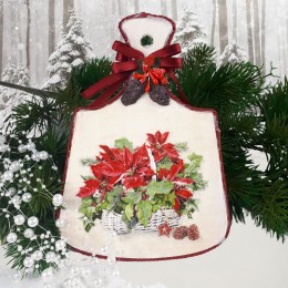 Świąteczna Deseczka Decoupage z Poinsecją - Elegancja i Tradycja w Jednym