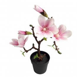 Sztuczna magnolia w doniczce h 32 cm / sztuczna roślina magnolia