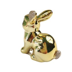 Elegancka Złota Figurka Królika - Idealna Dekoracja Wielkanocna, zdjęcie 3