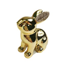 Elegancka Złota Figurka Królika - Idealna Dekoracja Wielkanocna