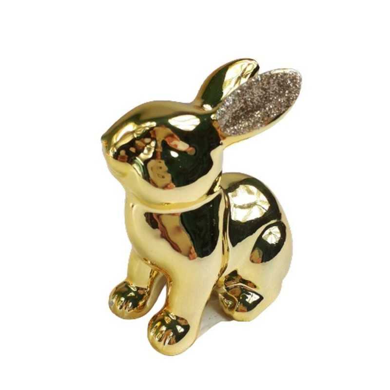 Elegancka Złota Figurka Królika - Idealna Dekoracja Wielkanocna