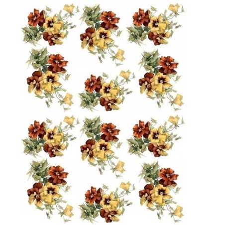 Ekskluzywny Papier Klasyczny A4 Decoupage z Motywem Wiosennych Bratków