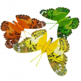 Duże kolorowe motyle z klipsem 11cm / wiosenne motyle na klipsie