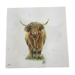 Papierowa serwetka do decoupage krowa highland cattle 1 szt., zdjęcie 3
