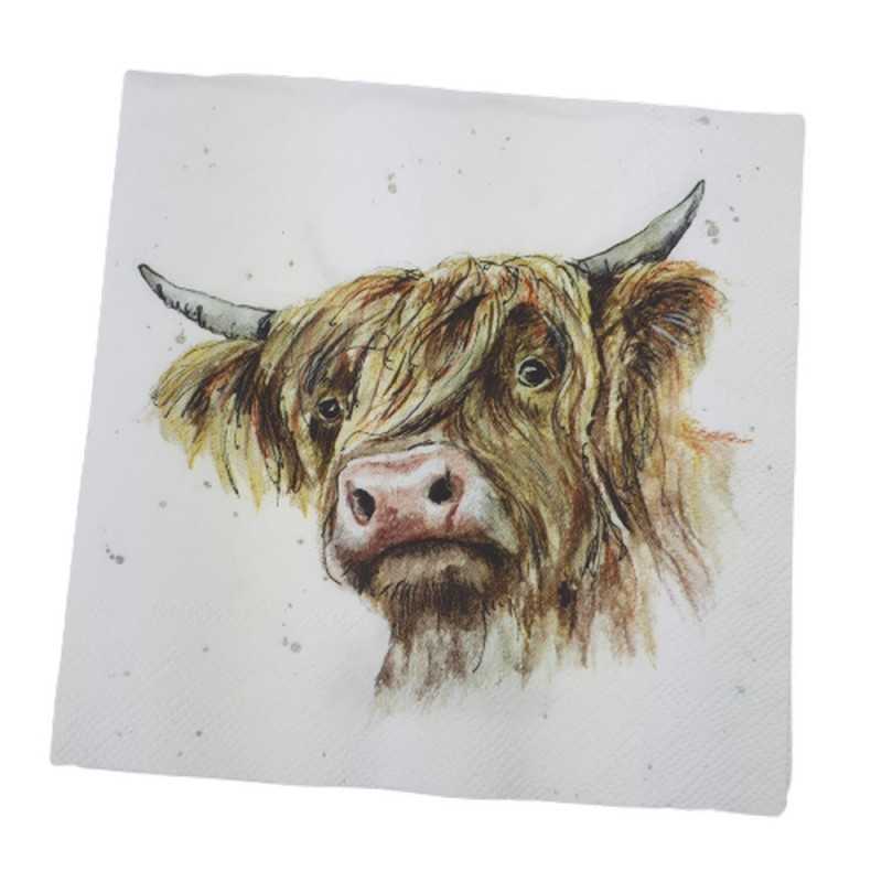 Papierowa serwetka do decoupage krowa highland cattle 1 szt.