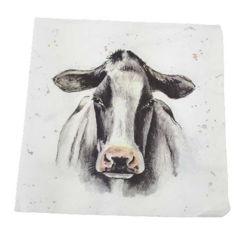Papierowa serwetka do decoupage krowa czarno-biała 1 szt.
