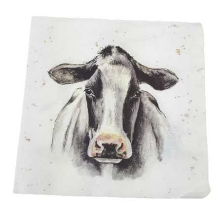 Papierowa serwetka do decoupage krowa czarno-biała 1 szt.