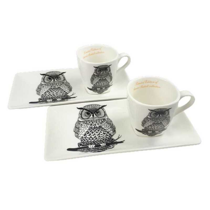 Komplet dwóch filiżanek do espresso 80 ml sowy / filiżanki do espresso