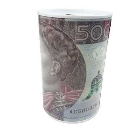 Skarbonka metalowa puszka 500 złotych / skarbonki dla dzieci