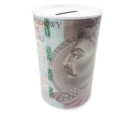 Skarbonka metalowa puszka 500 złotych / skarbonki dla dzieci