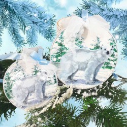 Mała serwetka do decoupage Miś polarny zima 12,5x12,5 cm, zdjęcie 3