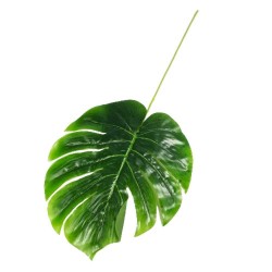 Zielona monstera dziurawa liść / sztuczna monstera liść gałązka dekoracyjna h 56cm