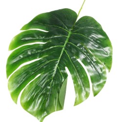 Zielona monstera dziurawa liść / sztuczna monstera liść gałązka dekoracyjna h 56cm