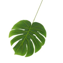Zielona monstera dziurawa liść / sztuczna monstera liść gałązka dekoracyjna h 56cm