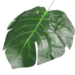 Zielona monstera dziurawa liść / sztuczna monstera liść gałązka dekoracyjna h 38cm