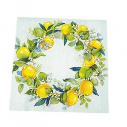 Serwetka do decoupage 33x33 Lemon wreath wianek z cytryn 1szt
