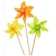 Dekoracja wielkanocna wiosenna mini wiatraczek na piku w kwiatki h 26cm