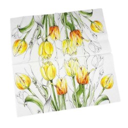 Serwetka do decoupage wiosna żółte tulipany 33x33 cm 1 sztuka