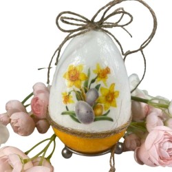 Rękodzieło decoupage jajko styropianowe Wielkanoc kwiaty zając jajka