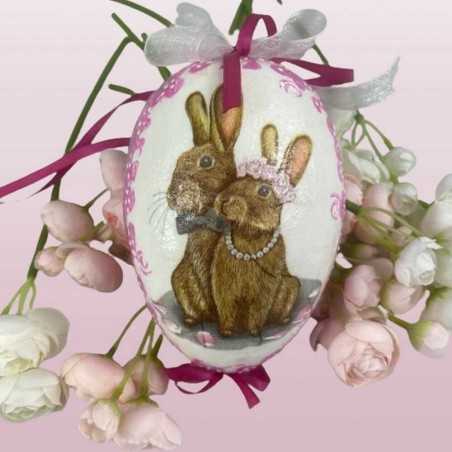 Rękodzieło pisanka jajko decoupage zające para młoda sprzedam