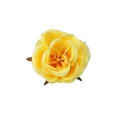 Sztuczny kwiat róża główka wyrobowa żółta śr. 6cm