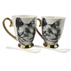 Zestaw 2 kubków w pudełku z łyżeczkami Sokoke Cat / kubki z kotem, zdjęcie 5