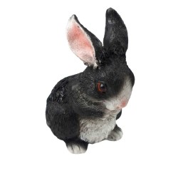 Czarny zając figurka / królik wielkanocny figurka dekoracja