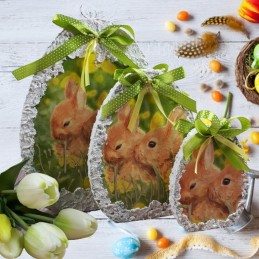 Jajka wielkanocne stojące decoupage sprzedam ZAJĄCE KRÓLIKI 3 szt.