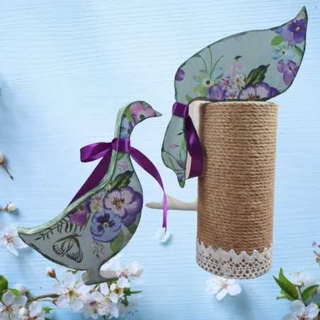 Dekor figurka gęś ze spuszczoną głową decoupage BRATKI, zdjęcie 3