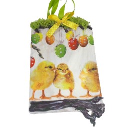 Ozdobna deseczka decoupage z kurczakami / dekoracja wielkanocna, zdjęcie 5