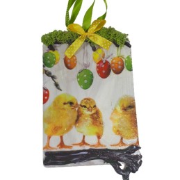 Ozdobna deseczka decoupage z kurczakami / dekoracja wielkanocna, zdjęcie 7