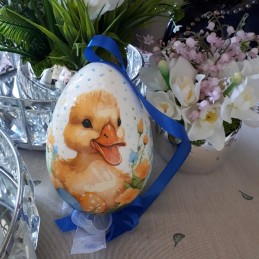 Jajko pisanka z kaczuszką decoupage