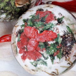 Komplet bombek świątecznych decoupage sprzedam dziadek mróz jelenie
