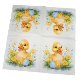Serwetka do decoupage z kaczuszką Wielkanoc