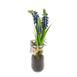 Sztuczne szafirki w szkle jak żywe h 20 cm