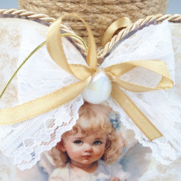Rękodzieło serce świąteczne decoupage Aniołki, zdjęcie 3